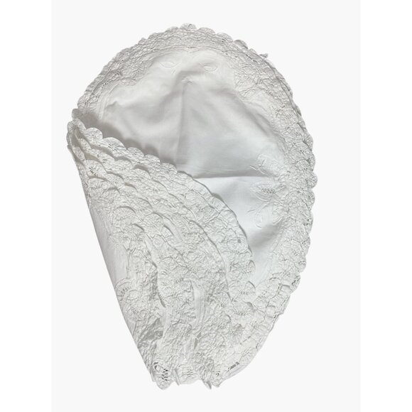 Vintage White Oval Lace & Embroidered Cotton Table Placemats/Doily Set Of 4 - Picture 7 of 9